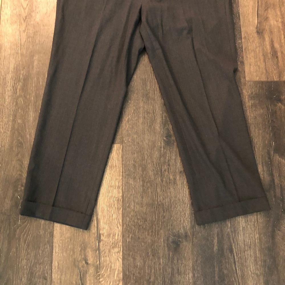 BROOKS BROTHERS Madison Dress Pants 38 x 30 100% Wool Charcoal Flat Front - Picture 3 of 14